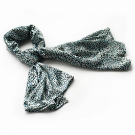 blancho bedding Brando Sky Blue Graceful Fashion Natural Leopard Pattern Silk Scarf/Wrap/Shawl(Large)