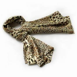 blancho bedding Brando Special Leopard Grain Color Animal Print Natural Elegant Silk Scarf/Wrap/Shawl(Large)