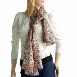 Blancho Bedding Brando Tangerine Graceful Fashion Natural Leopard Pattern Silk Scarf/Wrap/Shawl(Small)