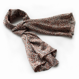 blancho bedding Brando Tangerine Graceful Fashion Natural Leopard Pattern Silk Scarf/Wrap/Shawl(Small)