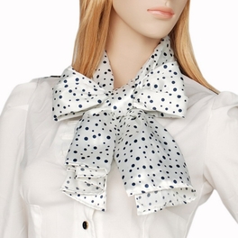 Blancho Bedding Brando White Background Little Black Dots Douce Extremely Soft Silk Scarf/Wrap/Shawl(Large)