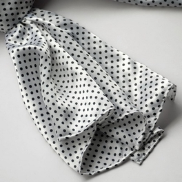 Blancho Bedding Brando White Background Small Cute Black Dot Design Soft Silk Scarf/Wrap/Shawl(Large)