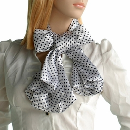 Blancho Bedding Brando White Background Small Cute Black Dot Design Soft Silk Scarf/Wrap/Shawl(Large)