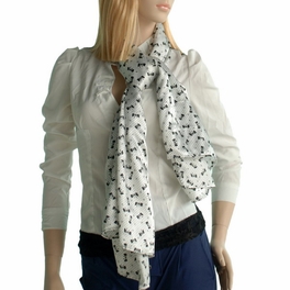 Blancho Bedding Brando White Lovely Bowknot Design Natural Elegant Silk Scarf/Wrap/Shawl(Small)