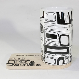 Blancho Bedding [Brick] Graphic Mug W/ Wood Coaster - No Handle (4.4 Inch Height)
