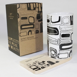 blancho bedding [Brick] Graphic Mug w/ Wood Coaster - No Handle (4.4 inch height)