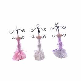 Blancho Bedding Brides - Set Of 3 Dress Up Doll Necklace Display - Mini Jewelry Holder Jewelry Stand Combos (H) 7" X (W) 3"