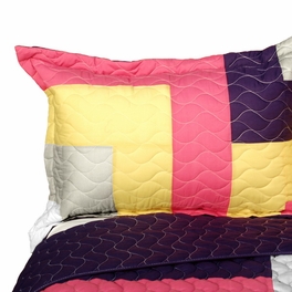 Blancho Bedding [Bright Spring Day] 3PC Vermicelli - Quilted Patchwork Quilt Set (Full/Queen Size)