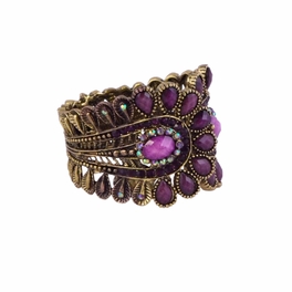 Blancho Bedding Bronze Peacock Feather Pattern Cuff