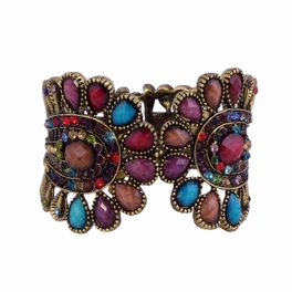 Blancho Bedding Bronze Peacock Feather Pattern Cuff