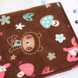 Blancho Bedding [Brown Dancing Bear] Fleece Throw Blanket In A String Bag (30.7 By 46.9 Inches)
