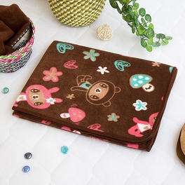 blancho bedding [Brown Dancing Bear] Fleece Throw Blanket In A String Bag (30.7 by 46.9 inches)