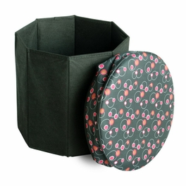 Blancho Bedding [Bubble - Black] Round Foldable Storage Ottoman / Storage Boxes / Storage Seat