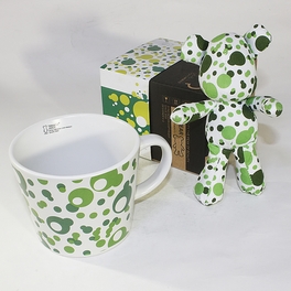 Blancho Bedding [Bubble Green] Stuffed Bear Mug (3.3 Inch Height)