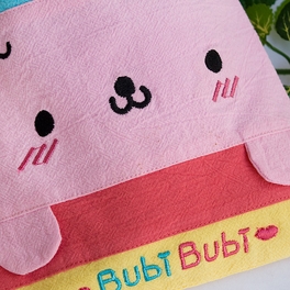 Blancho Bedding [Bubi Bunny] Embroidered Applique Fabric Art Draw String Bag / Drawstring Pouch (6.7*8.5)