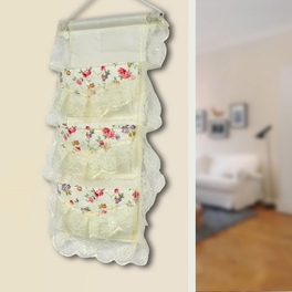 Blancho Bedding [Bud Silk & Allover] Ivory/Wall Hanging/ Wall Organizers / Baskets / Hanging Baskets (11*19)