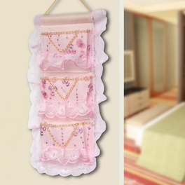 Blancho Bedding [Bud Silk] Pink Lace/Wall Hanging/ Wall Organizers / Wall Baskets / Hanging Baskets (11*21)