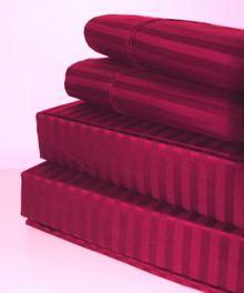 blancho bedding Burgundy Stripe 600 Thread count QUEEN sheet set