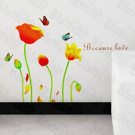 blancho bedding Butterfly's Love For Tulips - Wall Decals Stickers Appliques Home D¨¦cor