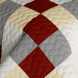 Blancho Bedding [Cake's Queen] Brand New Vermicelli-Quilted Patchwork Quilt Set Full/Queen