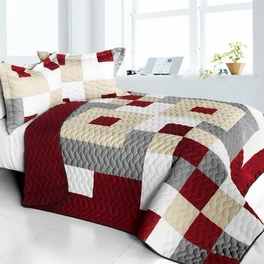 blancho bedding [Cake's Queen] Brand New Vermicelli-Quilted Patchwork Quilt Set Full/Queen