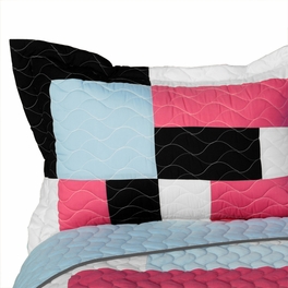 Blancho Bedding [Campus Belle] 3PC Vermicelli - Quilted Patchwork Quilt Set (Full/Queen Size)