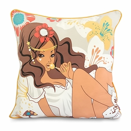 Blancho Bedding [Candy Girl] Cotton Decorative Pillow Cushion / Floor Cushion (19.7 By 19.7 Inches)