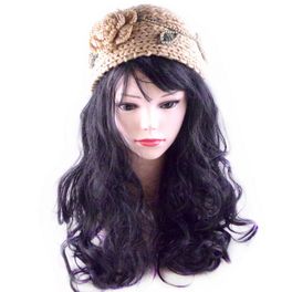 blancho bedding [Caramel Floral] Women Winter/Autumn Decorative Woolen Headwear/Headband