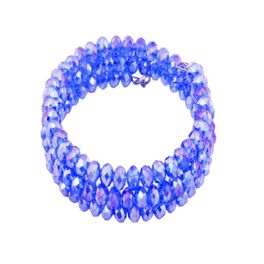 blancho bedding Caribbean Opal Faceted Crystals Bracelet Stretchable 3 Lines Stylish