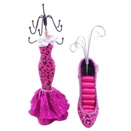 blancho bedding [Carmen] Jewelry Display Holder Stand Combo Hot Pink