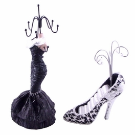 Blancho Bedding [Carol] Jewelry Display Holder Stand Combo Black
