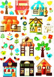 Blancho Bedding Cartoon House Collection - Wall Decals Stickers Appliques Home D¨¦cor