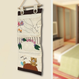 Blancho Bedding [Cat & Fish] Wall Hanging/ Hanging Baskets/ Wall Organizers /Wall Baskets/Baskets (11*22)