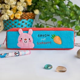 blancho bedding [Catch My Carrot] Embroidered Applique Pencil Pouch Bag / Cosmetic Bag / Carrying Case (7.5*2.2*1.6)