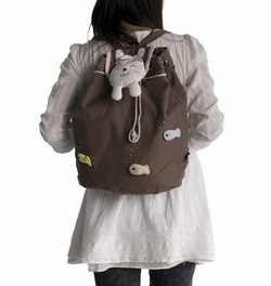 Blancho Bedding [Catch The Fish] 100% Cotton Fabric Art School Backpack / Outdoor Backpack