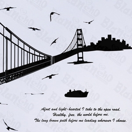 Blancho Bedding Chain Bridge - Hemu Wall Decals Stickers Appliques Home Decor 19.7 BY 27.5 Inches