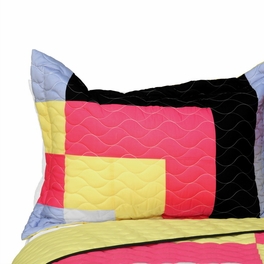 Blancho Bedding [Charming Perfume] 3PC Vermicelli - Quilted Patchwork Quilt Set (Full/Queen Size)