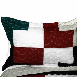 Blancho Bedding [Cheerful Kissing Fish] 3PC Vermicelli - Quilted Patchwork Quilt Set (Full/Queen Size)