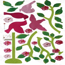 Blancho Bedding Cherry Blossom & Birds - Hemu Wall Decals Stickers Appliques Home Decor 12.6 BY 23.6 Inches
