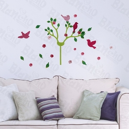 blancho bedding Cherry Blossom & Birds - Hemu Wall Decals Stickers Appliques Home Decor 12.6 BY 23.6 Inches
