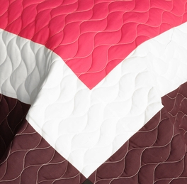 Blancho Bedding [Chocolate Kingdom] 3PC Vermicelli-Quilted Patchwork Quilt Set (Full/Queen Size)