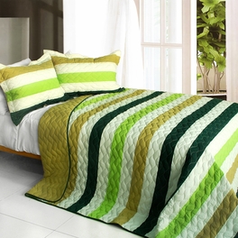 blancho bedding [City of Glass] 3PC Patchwork Quilt Set (Full/Queen Size)