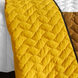 Blancho Bedding [Classic Playbook - B] Vermicelli-Quilted Patchwork Striped Quilt Set Full/Queen