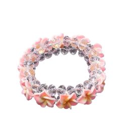 blancho bedding Clear Faceted Crystals Beautiful Flower-3 Bracelet Stretchable Stylish