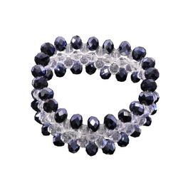 blancho bedding Clear Faceted Crystals Navy Faceted Crystals Bracelet Stretchable Stylish