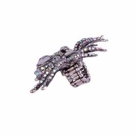 Blancho Bedding Colored Crystal Silver Spider Ring (Silver)