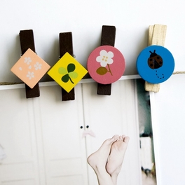 Blancho Bedding [Colorful Clips] - Wooden Clips / Wooden Clamps / Mini Clips