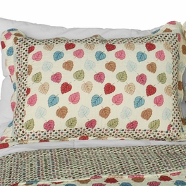Blancho Bedding [Colorful Dots] Cotton 3PC Vermicelli-Quilted Dots Printed Quilt Set (Full/Queen Size)