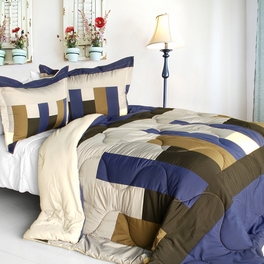 blancho bedding [Composing a Life] Quilted Patchwork Down Alternative Comforter Set (Twin Size)