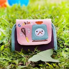 blancho bedding [Cooking] Embroidered Applique Card Holder / ID Holder / Coin Purse Wallet (4.6*3.5)